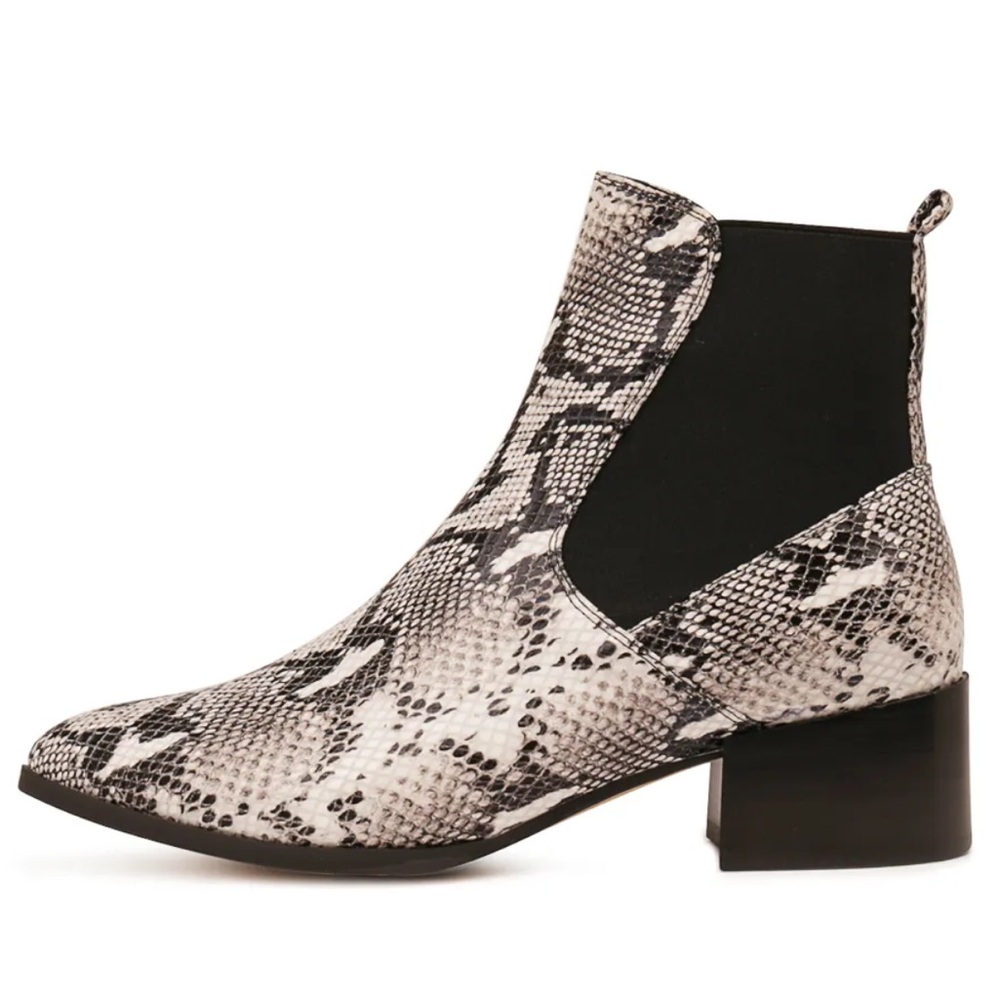 Mollini Darius Black White Python Ankle Boot Boot… - image 1